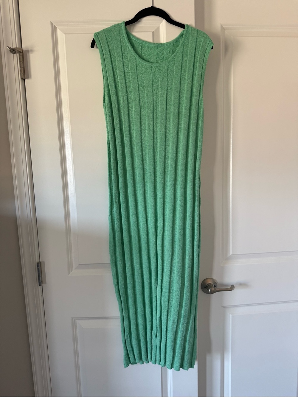 Amazon Women's Maxi Dress Green Ribbed Knit Sleeveless